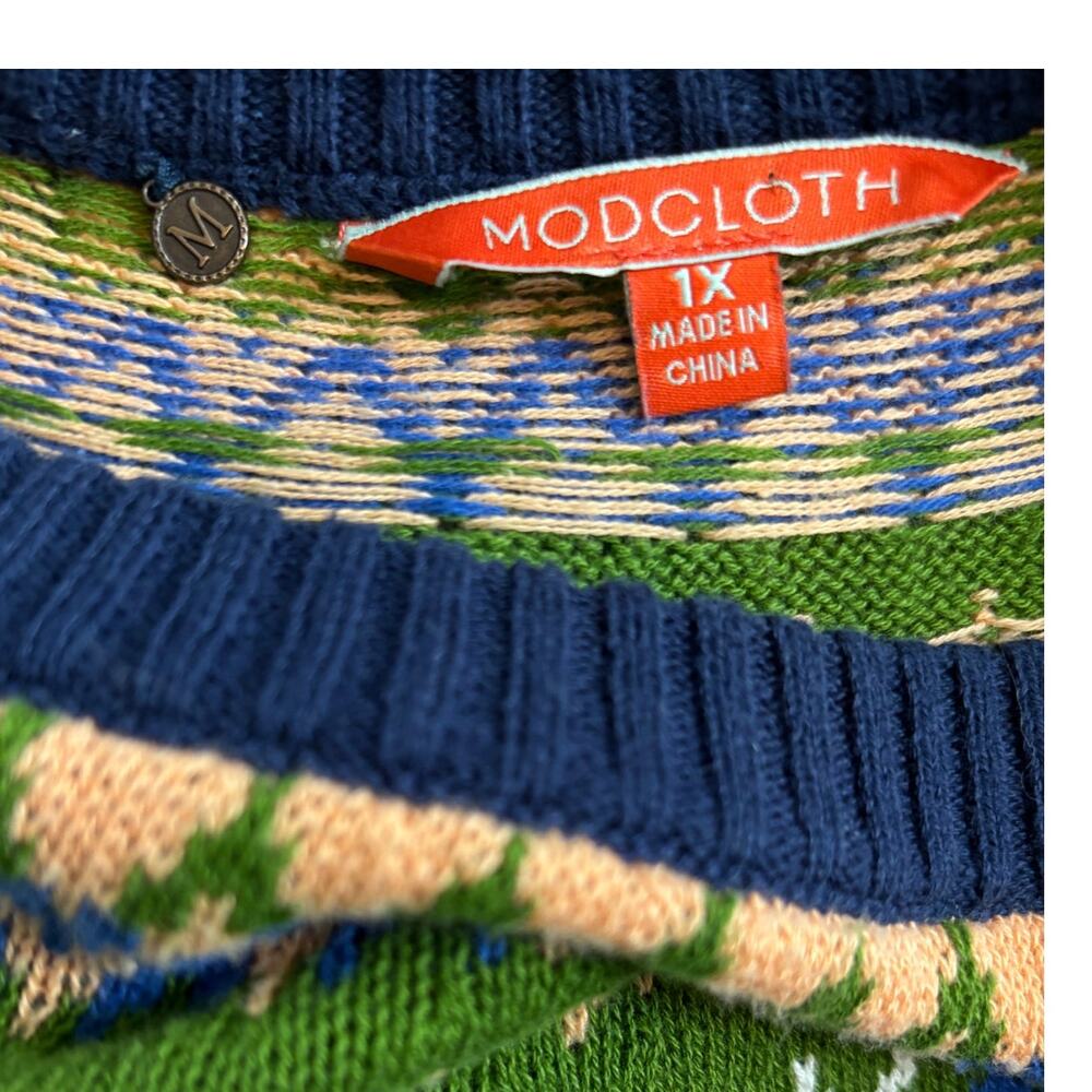 ModCloth Fair Isle Nordic Sweater 1x - Picture 6 of 9
